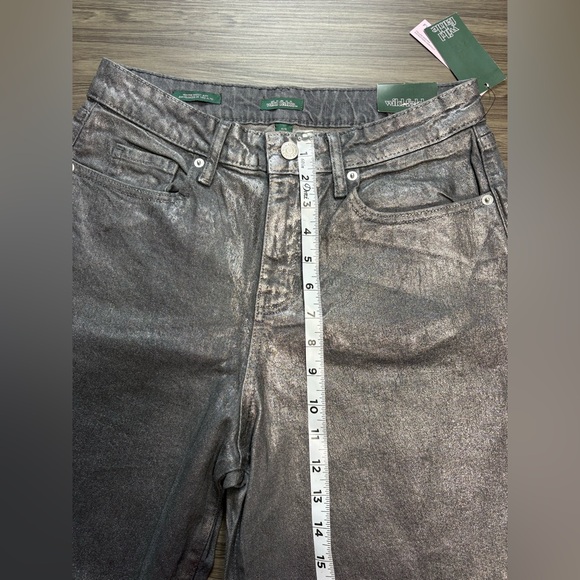 Wild Fable Gray High Rise Wide Leg Metallic Jeans Size 6 NWT - Picture 4 of 9
